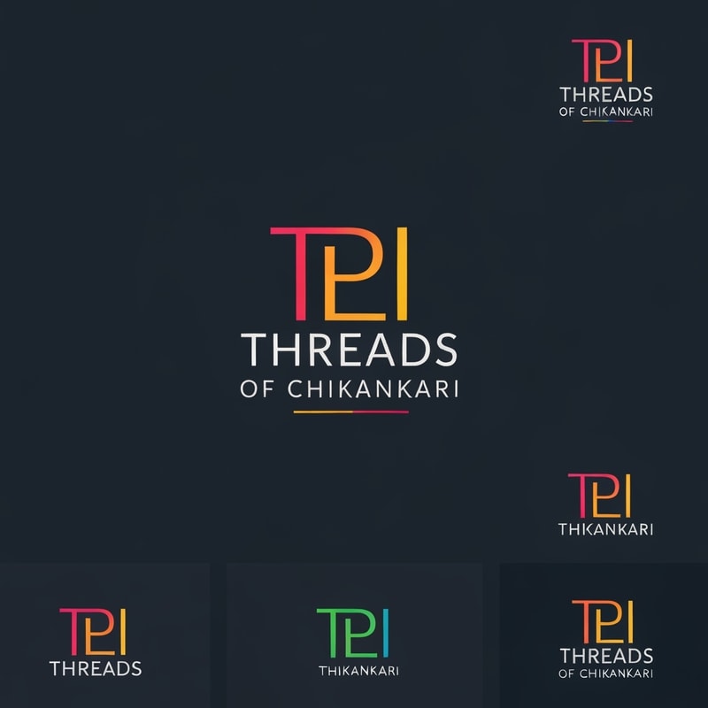 Professional logo design. generate a logo with initials of "Threads of Chikankari". generate some more logos. 