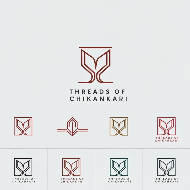 Professional logo design. generate a logo with initials of "Threads of Chikankari". generate some more logos. 