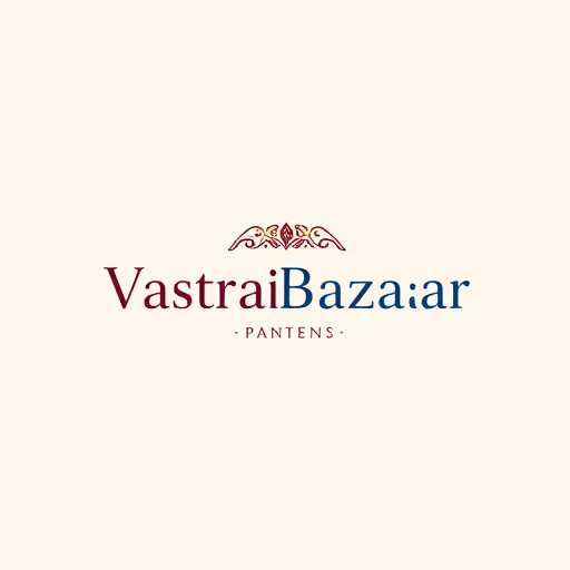 Professional logo design. "Minimal yet elegant logo design for brand 'VastraBazaar', which specializes in selling kurtis and ethnic wear for women. Use a stylish traditional Indian motif like a mandala, paisley, or fabric pattern as a subtle background element. Typography should be modern yet graceful, with ‘Vastra’ in a slightly bold elegant font and ‘Bazaar’ in a lighter stylish font. Use a color palette of deep maroon, royal blue, and gold for a premium ethnic feel. The design should be professional, clean, and suitable for fashion e-commerce branding."