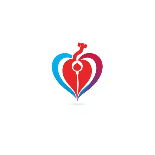 Professional logo design. health care organ and blood donation like red and blue colro combine