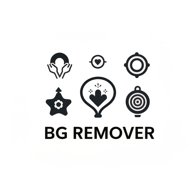 generate a logo for bg remover website, don't mention the any text use unique icons ,that tells about the website detail way.