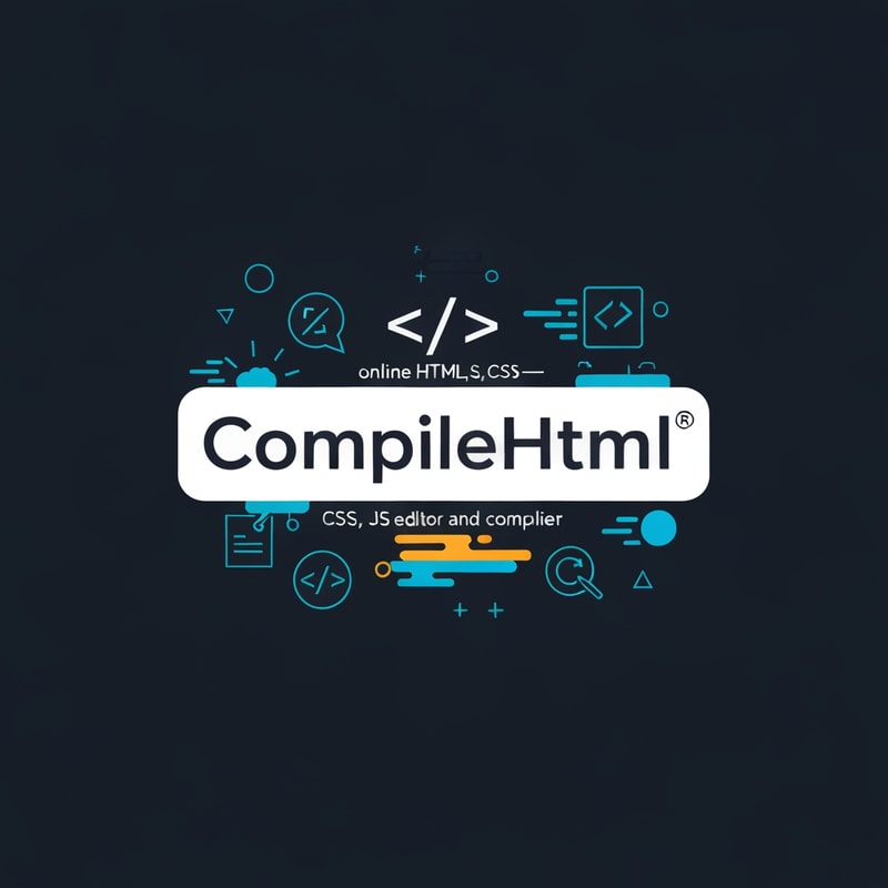 "Design a modern, tech-inspired logo for CompileHtml—an online HTML, CSS, JS editor and compiler. The logo should blend symbols of code with a sleek, creative aesthetic. Use bold, energetic colors and include graphical hints of speed, creativity, and web development. The logo must feature the name 'CompileHtml' in a clear, readable font and convey efficiency and innovation."
