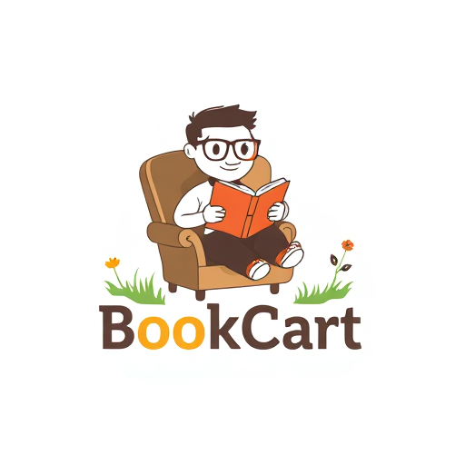 Professional logo design. i wnat to design a logo.Like, a small foot-man like wearing glasses sitting in chair and reading book.and add text 'BookCart ' with around a and with a grass flowers
