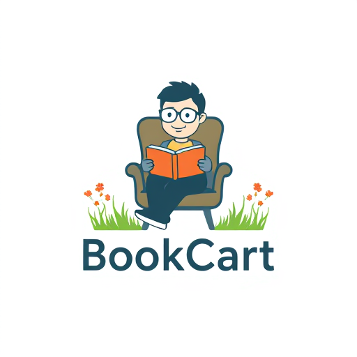 Professional logo design. i wnat to design a logo.Like, a small foot-man like wearing glasses sitting in chair and reading book.and add text 'BookCart ' with around a and with a grass flowers 