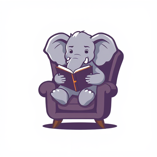 Professional logo design. i want to create a logo with elephant reading book sitting in a chair 