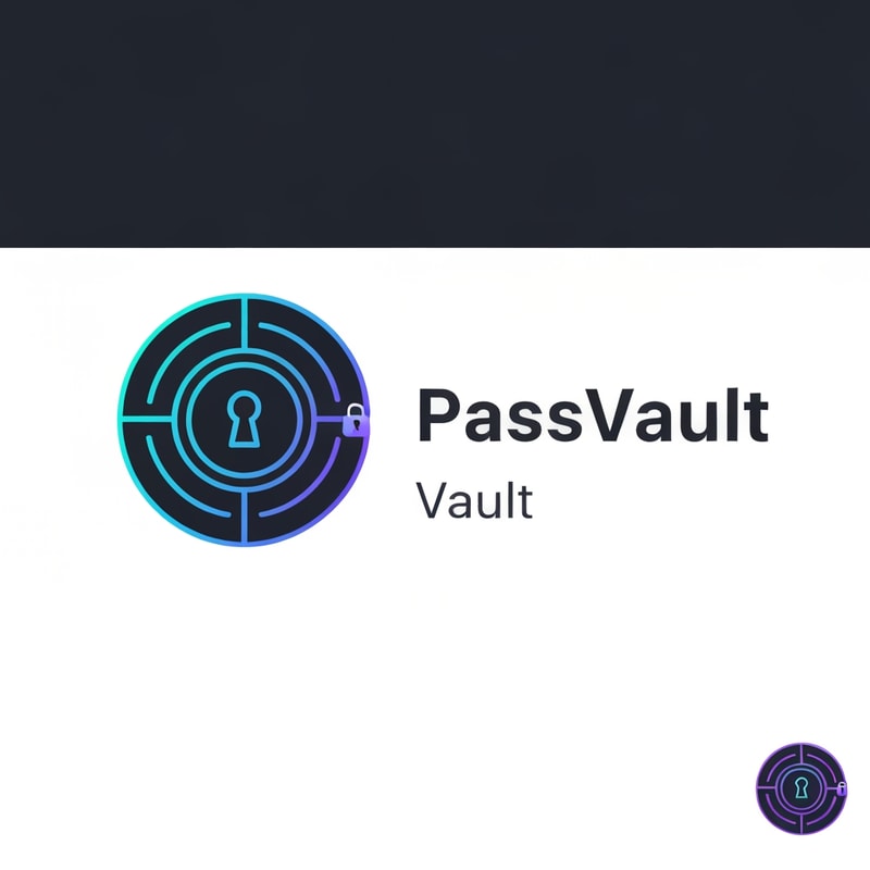 Icon: A circular vault door with a keyhole in the center
Style: Clean, geometric lines with a gradient from deep blue (#1e40af) to cyan (#06b6d4)
Typography: Modern sans-serif font (like "Poppins" or "Inter") - bold for "Pass" and regular weight for "Vault"
Color Palette:

Primary: Deep Blue (#1e40af) - trust & security
Secondary: Cyan (#06b6d4) - modern & tech
Accent: Electric Purple (#a855f7) - innovation
Background: Dark charcoal (#1f2937) or pure white



Visual Style:

Vault door represented by concentric circles with 3-4 segment
Central keyhole as a simple, elegant shield shape
Optional: Small lock icon or key symbol integrated into the design
Gradient effect on the icon for depth and modernity

Layout Options:

Horizontal: Icon on left + "PassVault" text on right
Stacked: Icon on top, text below (better for mobile)
Icon-only: For favicon and app icons