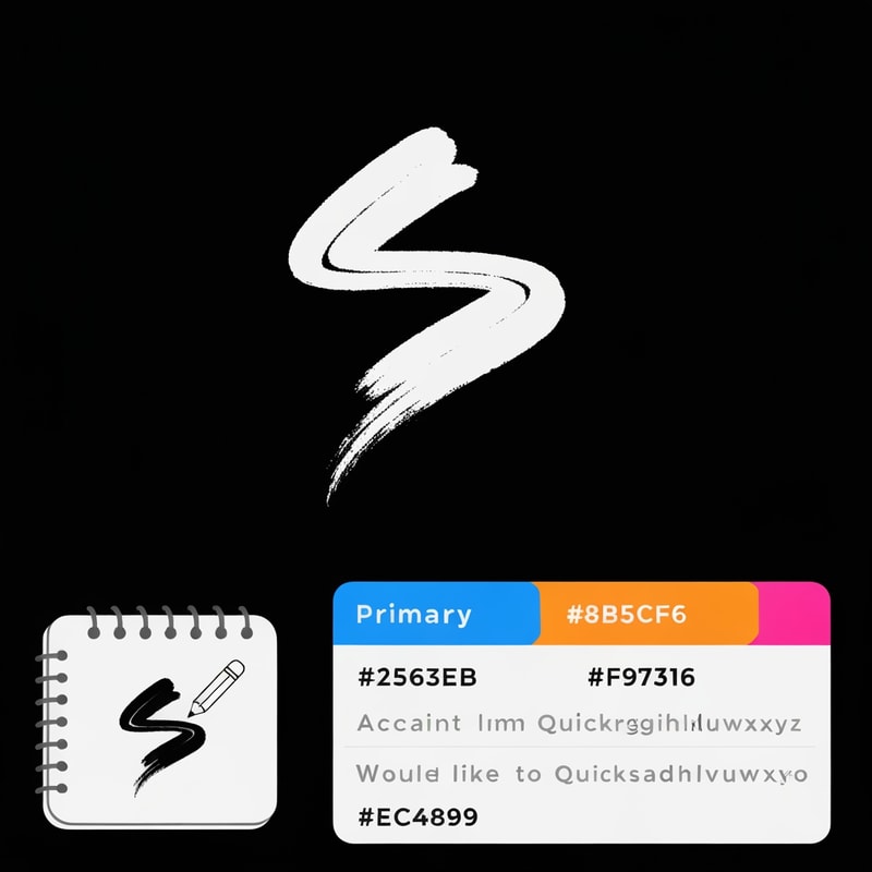 Concept: Modern, minimal, and playful
Visual Elements:

A stylized pencil or brush stroke forming the letter "S" (for Sketchy)
The stroke should look hand-drawn/sketchy to match the brand name
Clean, contemporary design with a slight playful twist

Color Palette:

Primary: Vibrant blue (#2563EB) or creative purple (#8B5CF6)
Accent: Warm orange (#F97316) or energetic pink (#EC4899)
Alternative: Black (#000000) with a single bright accent color

Style:

Minimalist and flat design
Slightly imperfect/hand-drawn feel to reflect "sketchy"
Works well in both full color and monochrome
Scalable from favicon to large displays

Typography:

Sans-serif, modern, friendly font (like Poppins, Quicksand, or Nunito)
Lowercase letters for approachability
Medium weight for clarity

Icon Alone: A simple sketch pad with a pencil or a creative "S" made from a brush stroke
Would you like me to create the actual Sketchy.app drawing pad application now?Retry
