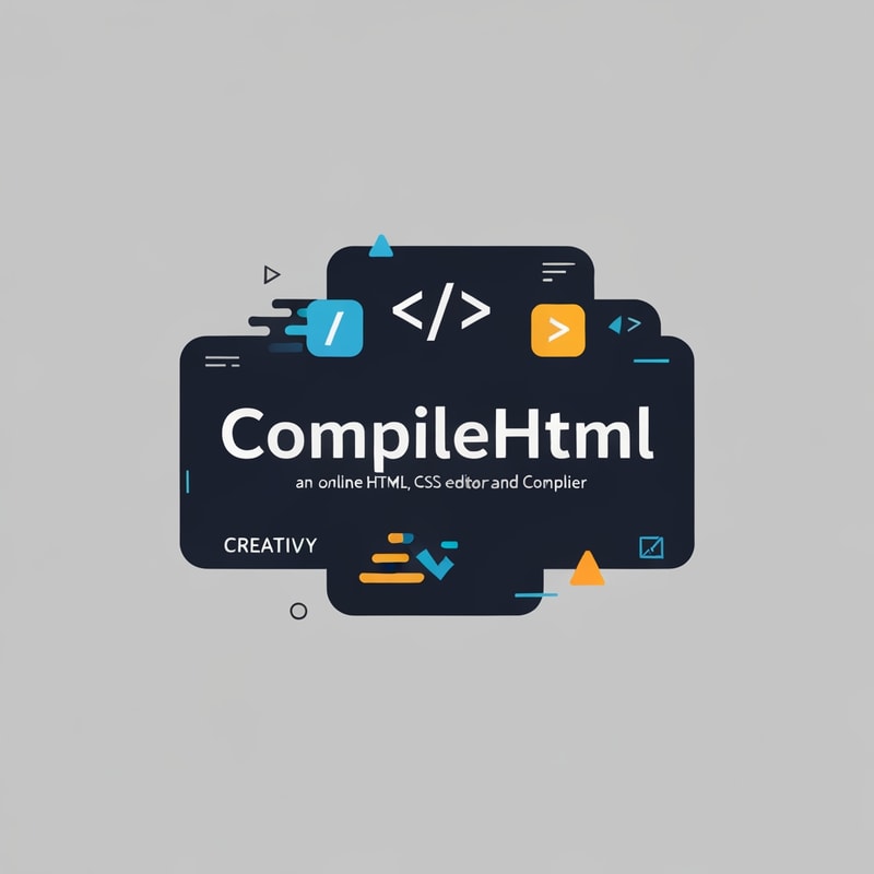"Design a modern, tech-inspired logo for CompileHtml—an online HTML, CSS, JS editor and compiler. The logo should blend symbols of code with a sleek, creative aesthetic. Use bold, energetic colors and include graphical hints of speed, creativity, and web development. The logo must feature the name 'CompileHtml' in a clear, readable font and convey efficiency and innovation."