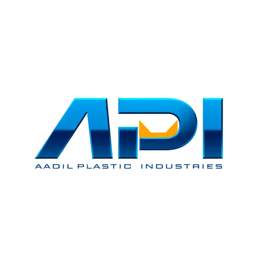 Professional logo design. Letterform for a plastic manufacturing company named "Adil Plastic Industries": API in logo, courier flyer bag picture integrated into the design, representing packaging and distribution. Cyan and dark blue, with a metallic silver accent for a modern and professional feel. Bold, sans-serif typography for "API" with clean, sharp edges. Design with a subtle futuristic and industrial influence, emphasizing efficiency and reliability. Visual execution with clean lines and a sense of motion for the flyer bag, subtly forming or interacting with the "API" letters. White background.