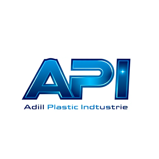 Professional logo design. Letterform for a plastic manufacturing company named "Adil Plastic Industries": API in logo, courier flyer bag picture integrated into the design, representing packaging and distribution. Cyan and dark blue, with a metallic silver accent for a modern and professional feel. Bold, sans-serif typography for "API" with clean, sharp edges. Design with a subtle futuristic and industrial influence, emphasizing efficiency and reliability. Visual execution with clean lines and a sense of motion for the flyer bag, subtly forming or interacting with the "API" letters. White background. write Adil Plastic Industries pvt ltd on bottom of logo