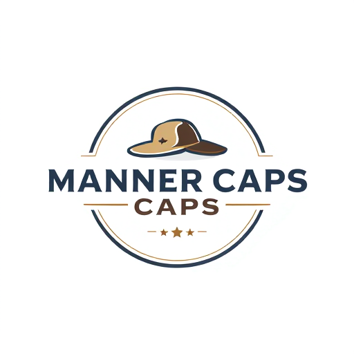 Professional logo design. Create a sleek and modern logo for 'Manner Caps', a premium cap manufacturing brand. Use a color palette that reflects sophistication, durability, and style—think earthy tones with subtle accents (like navy, black, white, or muted metallics). The font should be bold, clean, and easily readable, conveying quality and craftsmanship. Incorporate subtle cap-related elements or abstract shapes that suggest headwear, while keeping the design minimalistic and versatile for use on products, packaging, and marketing materials. Ensure the logo has a professional, high-end look suitable for a fashion-forward audience.