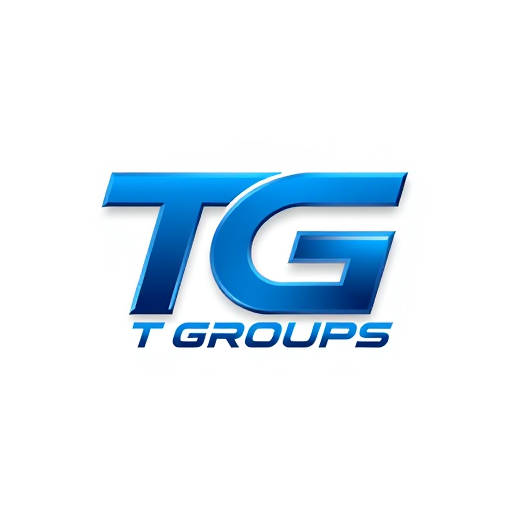 Professional logo design. 3D logo for T G Groups, a premium sporty shoe brand — A sleek blue typography of "T G Groups" paired with a dynamic, abstract running shoe symbol, compact and well-balanced, white background, professional and sophisticated, clean and modern, sporty and energetic, recognizable, 3D render, subtle gradients and metallic accents, clean white background
