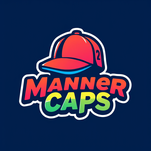 Professional logo design. Design a funky and vibrant logo for 'Manner Caps', a trendy cap manufacturer. The logo should feature a stylish cap as the central element, integrated creatively with the brand name. Use bold, energetic colors (like bright blues, reds, yellows, or gradient combinations) that pop and attract attention. The font should be modern, quirky, and fun, matching the playful vibe. Include dynamic shapes or patterns that give the logo movement and personality. The design should be eye-catching, memorable, and perfect for caps, merchandise, and social media branding make lofo 3d ant maximum 3 color