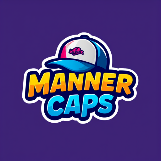 Professional logo design. Design a funky and vibrant logo for 'Manner Caps', a trendy cap manufacturer. The logo should feature a stylish cap as the central element, integrated creatively with the brand name. Use bold, energetic colors (like bright blues, reds, yellows, or gradient combinations) that pop and attract attention. The font should be modern, quirky, and fun, matching the playful vibe. Include dynamic shapes or patterns that give the logo movement and personality. The design should be eye-catching, memorable, and perfect for caps, merchandise, and social media branding make lofo 3d ant maximum 3 color