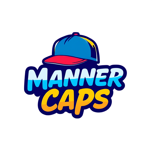 Professional logo design. Design a funky and vibrant logo for 'Manner Caps', a trendy cap manufacturer. The logo should feature a stylish cap as the central element, integrated creatively with the brand name. Use bold, energetic colors (like bright blues, reds, yellows, or gradient combinations) that pop and attract attention. The font should be modern, quirky, and fun, matching the playful vibe. Include dynamic shapes or patterns that give the logo movement and personality. The design should be eye-catching, memorable, and perfect for caps, merchandise, and social media branding