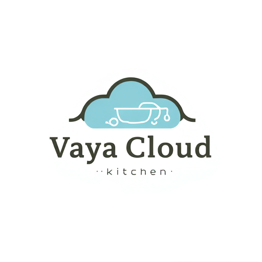Professional logo design. Vaya Cloud Kitchen —use some different design, increase width and decrease height