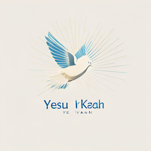 Logo Design: Pictorial for a Christian organization focused on sharing the teachings of Jesus named "Yeshu ke Vachan": A simple, stylized dove in flight carrying a subtle olive branch, with rays of light emanating from behind it, suggesting divine guidance and peace. Minimalist, with a focus on clean lines and symbolic representation. Blue, gold, and white color palette, evoking divinity, wisdom, and purity. Elegant, sans-serif typography for "Yeshu ke Vachan" that is modern yet reverent. Design with a slight ethereal and uplifting influence, drawing inspiration from classic religious iconography but rendered with contemporary minimalism. Visual execution details will include smooth gradients for the light rays and subtle textures for the dove's feathers. Clean white background.
