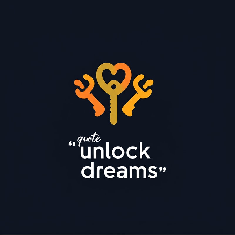 logo first contents second with quote unlock your dreams