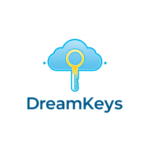 Professional logo design. keys logo Dreamkeys it should like cloud is head of key and body is content Dreamkeys