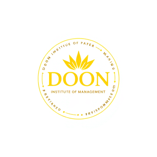 Professional logo design. generate logo in yellow color inside logo write DOON INSTITUTE OF MANAGEMENT make round outside
