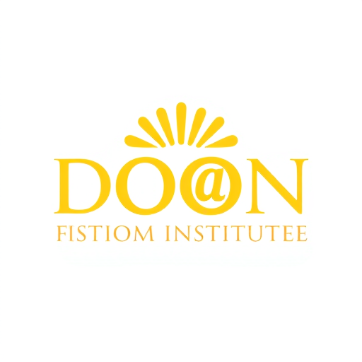 Professional logo design. generate logo in yellow color inside logo write DOON INSTITUTE OF MANAGEMENT