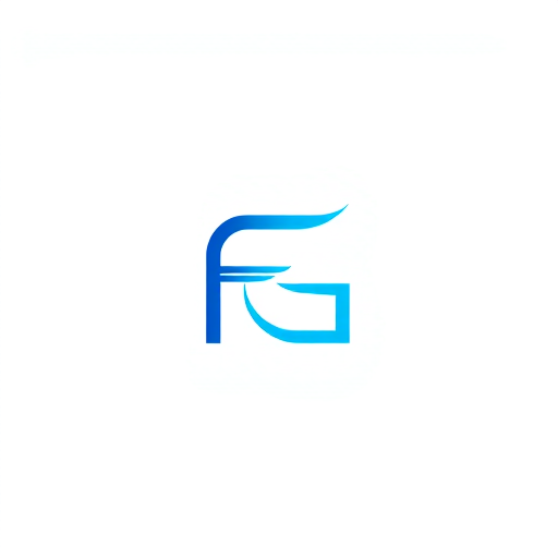 Professional logo design. A minimalist logo for a fiber internet company, featuring a stylized, continuous fiber optic strand that forms a sleek letter 'F' or 'G'. The design is clean, modern, and uses a gradient of blue and cyan. No text, extremely elegant, on a white background.