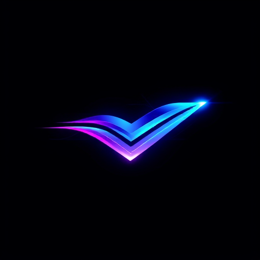 Professional logo design. A modern and dynamic fiber optic internet logo, featuring a sleek racing chevron or arrow made of shimmering light beams. The design conveys blazing fast speed and cutting-edge technology. Use a vibrant gradient of electric blue and purple on a dark background. Professional, eye-catching, and perfect for tech companies. --style raw