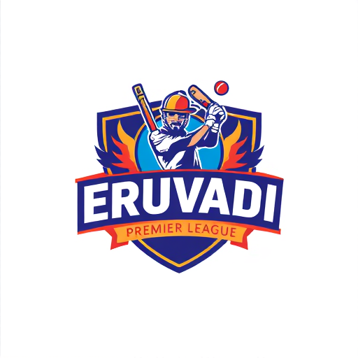 Professional logo design. ERUVADI PREMIER LEAGUE WITH CRICKET LOGO
