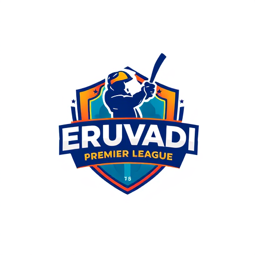 Professional logo design. ERUVADI PREMIER LEAGUE WITH CRICKET LOGO