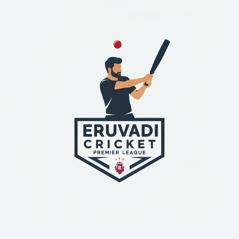 Professional logo design. MAN BATTING CRICKET LOGO WITH ERUVADI PREMIER LEAGUE WITH GOOD COLOR