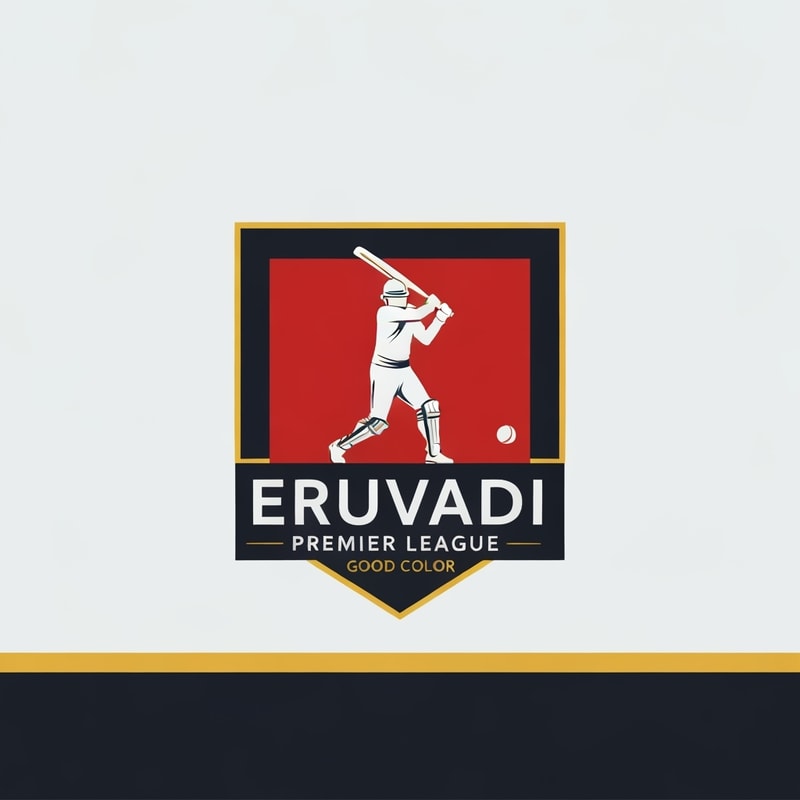 Professional logo design. CRICKET MAN BATTING LOGO WITH ERUVADI PREMIER LEAGUE WITH GOOD COLOR