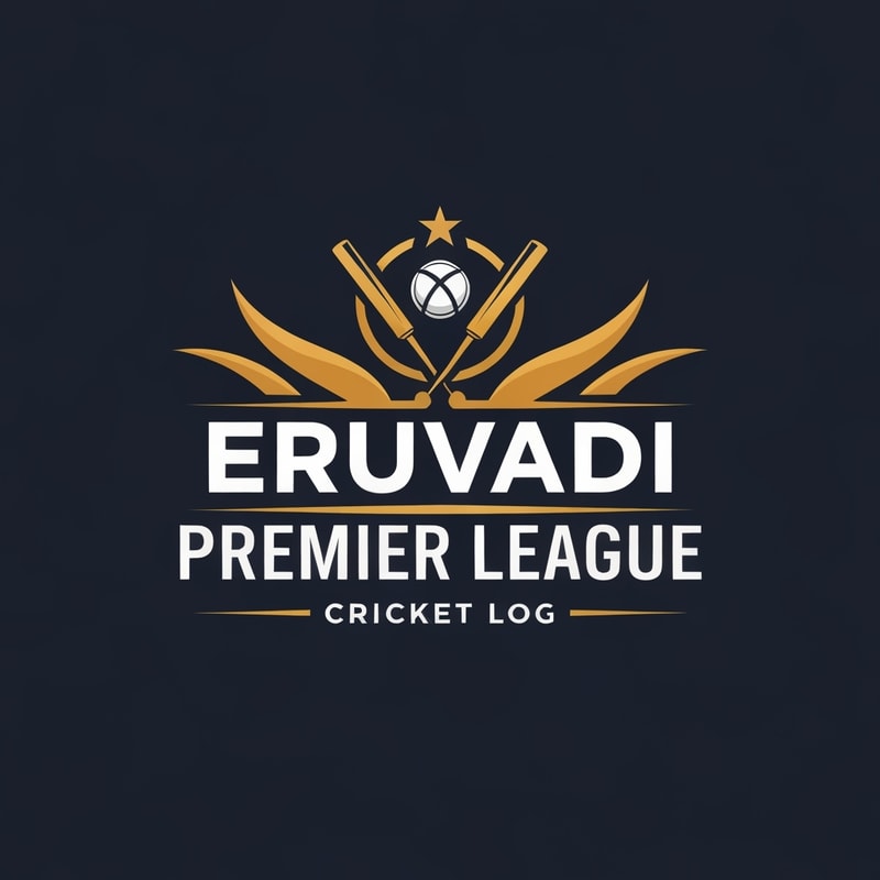 Professional logo design. ERUVADI PREMIER LEAGUE - CRICKET LOGO