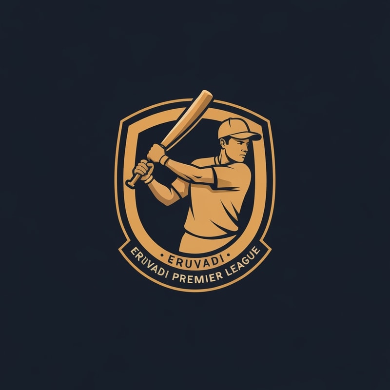 Professional logo design. CRICKET MAN BATTING LOGO WITH ERUVADI PREMIER LEAGUE 