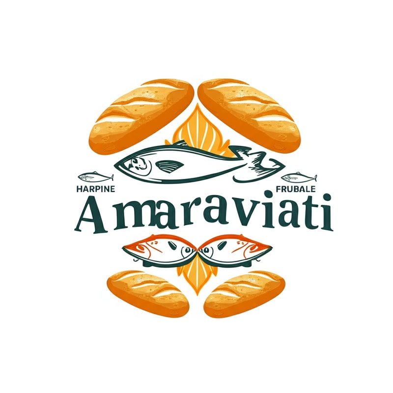 five fishes must be visible and two bread too.