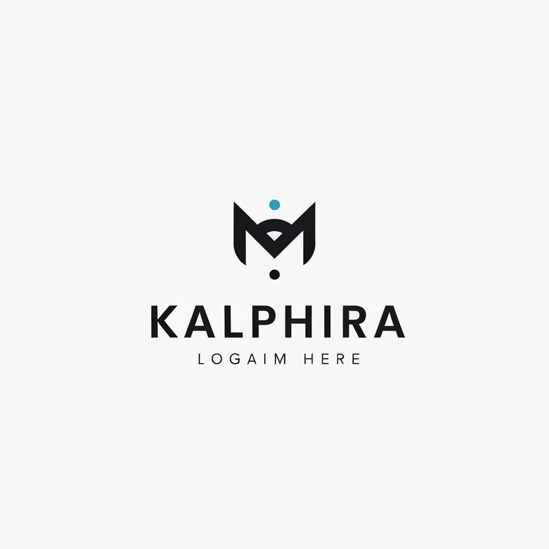 Professional logo design. Design a unique, modern, and minimal logo for a brand named Kalphira. The style should be clean, elegant, and memorable. Incorporate abstract or geometric elements that represent creativity, vision, and innovation. The logo should feel premium and futuristic, with balanced typography and a symbol that works well in both color and monochrome. Make it versatile for digital, print, and branding purposes