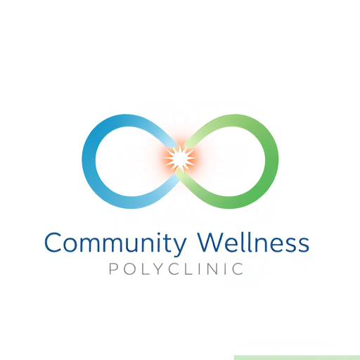 Professional logo design. Logo design for "Community Wellness Polyclinic".
Concept: an elegant infinity loop made of two interwoven ribbons, representing doctors and community coming together in continuous care.
Glowing intersection point symbolizing shared purpose and well-being.
Colors: gradient of blue and green with a touch of coral.
Modern, minimal, vector-based design with soft curves and balance.
Typography: sleek sans-serif, clean and timeless.
No red cross or hospital icons.