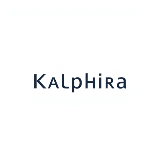 Professional logo design. Create a premium and timeless logo for the brand Kalphira. The design should combine modern minimalism with a futuristic touch. Use clean lines, smooth geometry, and a bold yet elegant style that symbolizes creativity, strength, and vision. The logo should have a unique emblem along with refined typography, working well in color as well as black and white. It must feel innovative, versatile, and suitable for digital, print, and corporate branding