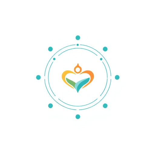 Professional logo design. Logo design for "Community Wellness Polyclinic".  
Concept: The Wellness Orbit — symbolizing connected doctors and communities around a shared health ecosystem.  
Design a modern circular emblem made of thin, elegant orbit lines and small dots representing people and connection.  
At the center, place a soft glowing symbol — a sunrise, heart curve, or minimal leaf — representing hope, growth, and holistic wellness.  
Color palette: teal, aqua blue, and a touch of orange for energy.  
Style: minimal, futuristic yet human, vector-based, clean flat design, no background.  
Typography: modern sans-serif font like Montserrat or Poppins, professional yet approachable.  
Avoid using red cross or generic medical icons.