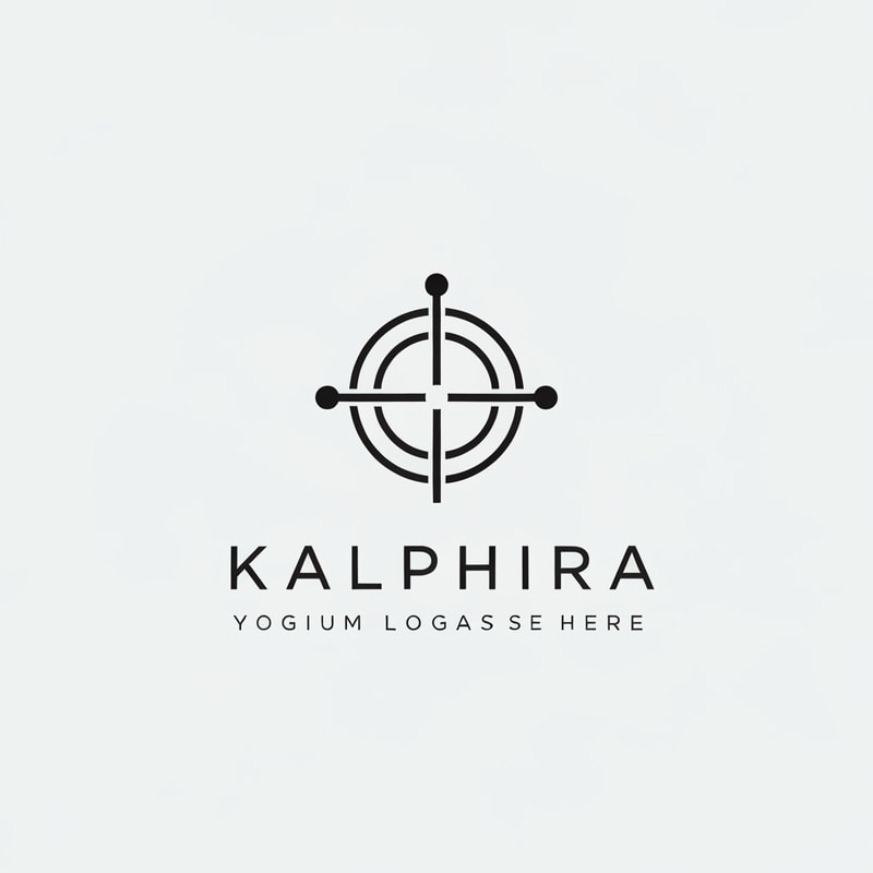 Professional logo design. Design a unique, modern, and minimal logo for a brand named Kalphira. The style should be clean, elegant, and memorable. Incorporate abstract or geometric elements that represent creativity, vision, and innovation. The logo should feel premium and futuristic, with balanced typography and a symbol that works well in both color and monochrome. Make it versatile for digital, print, and branding purposes
