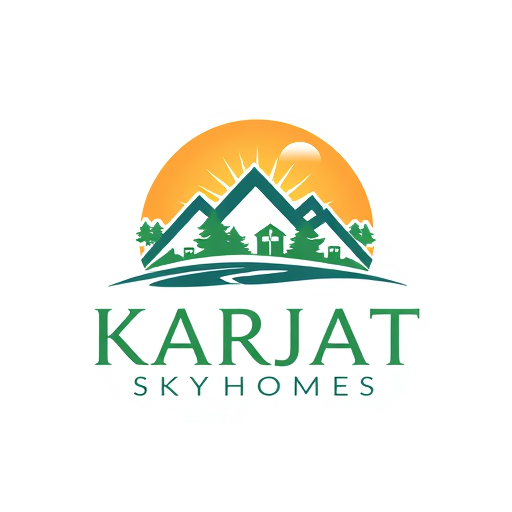Professional logo design. a logo for a real estate company named karjat skyhomes which deals with multiple project of agriculture lands