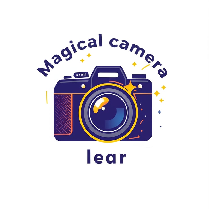 write text to inside the image  of camera 
and text is magical camera in stylish way