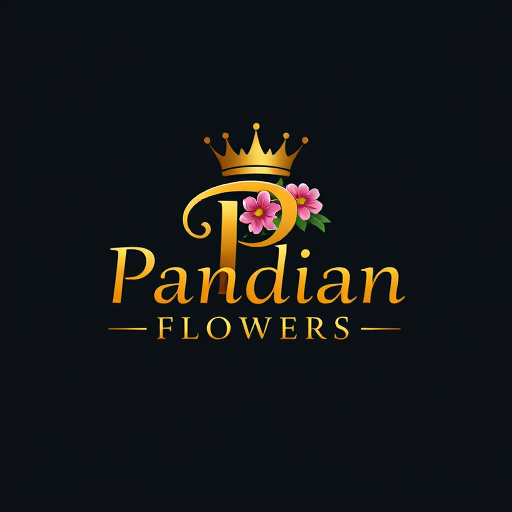Professional logo design. i want to create logo for flower shop named Pandian Flowers the letter P in Pandian Flowers has a crown and tha text should be in golden and the background enhance the brand name it should be professtional not included flowers