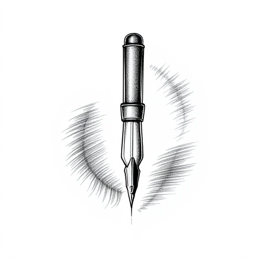 Professional logo design. fountain pen illustration