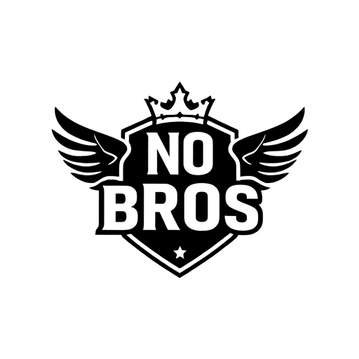 Professional logo design. Brand Name: No Bros Industry: Streetwear / Modern Youth Clothing Logo Style: Emblem / Badge Concept & Meaning: No Bros stands for individuality, self-identity, and exclusivity – ek aisa brand jo bheed se alag hone ka attitude rakhta hai. Emblem ka shape bold, symmetrical aur compact hona chahiye jisse embroidery, print aur digital sab jagah easily adapt ho sake. Symbolism me shield, circle ya hexagon ka form use karna, jo strength + authenticity dikhaye. Typography Direction: Strong, bold sans-serif font (customized letters) Letters slightly condensed taaki badge ke andar fit ho jayein Font style street + premium ka fusion (matlab sharp aur clean, extra decoration nahi) Iconography / Elements: Minimalist motifs like crown, wings, lightning bolt, or star (optional – subtle placement) to represent power and exclusivity. Shapes geometric aur flat ho, gradients se avoid karein. Ek single outline stroke ho jo emblem ko frame kare (like a patch or badge). Color Palette: Primary: Black & White (timeless + versatile for clothes) Secondary: Silver / Metallic grey highlights (for premium touch) Avoid too many colors – keep it 2–3 colors max for authenticity. Overall Feel: Modern, bold, authentic streetwear vibe Easy to scale (T-shirt tag, embroidery patch, digital logo sab mein kaam kare) Should look timeless, na ki ek trend-based design 