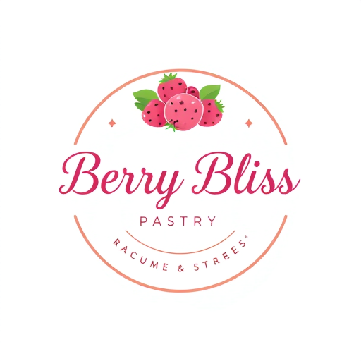 Professional logo design. Berry Bliss Pastry