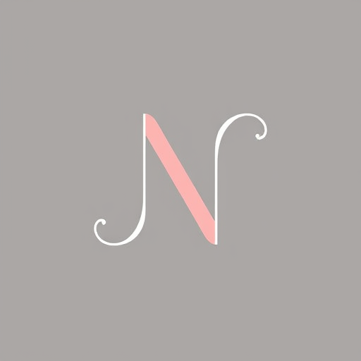 Professional logo design. "Design a modern and elegant logo for a ladies’ clothing brand using the letter 'N'. The 'N' should be creatively transformed into a stylish feminine icon, incorporating subtle curves and soft details that represent fashion and sophistication. Use a color palette of blush pink, white, and soft grey. The logo should feel chic, minimalist, and luxurious, suitable for apparel branding. Include a version with the letter 'N' as the main focus, possibly integrating abstract shapes or fashion-related motifs like fabric folds, hangers, or dress outlines. Ensure the design is clean, versatile, and easily recognizable for both digital and print use. Look like attaced ladies icon. please
