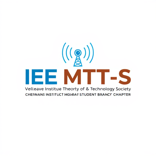 Professional logo design. design a logo for IEEE MTT-S (IEE MICROWAVE THEORY & TECHNOLOGY SOCIETY) add an image of antenna in background or any related image. also add text - VELLORE INSTITUTE OF TECHNOLOGY CHENNAI STUDENT BRANCH CHAPTER
