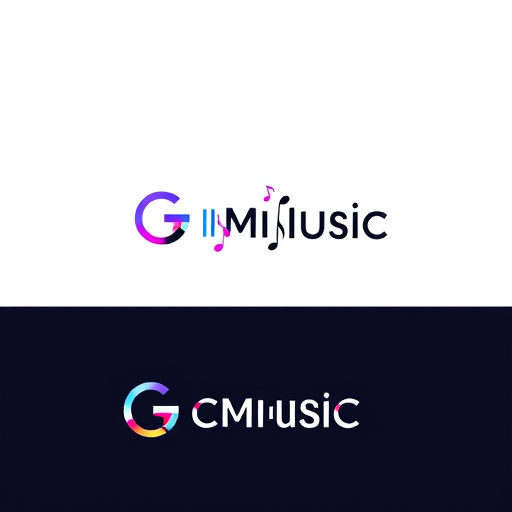 Professional logo design. Minimalist for a music company named "G Music Company": Clean lines, abstract musical notes or sound waves, vibrant yet sophisticated color palette (e.g., deep blues, electric purples, or bold oranges with black or white accents), modern sans-serif typeface. Design with a focus on scalability and digital adaptability, incorporating subtle gradients or glowing effects, and a transparent background. Best Desingn