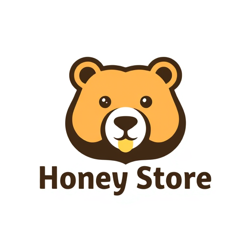 Professional logo design. make a simple and unique honey store bear logo. minimalistic black and white