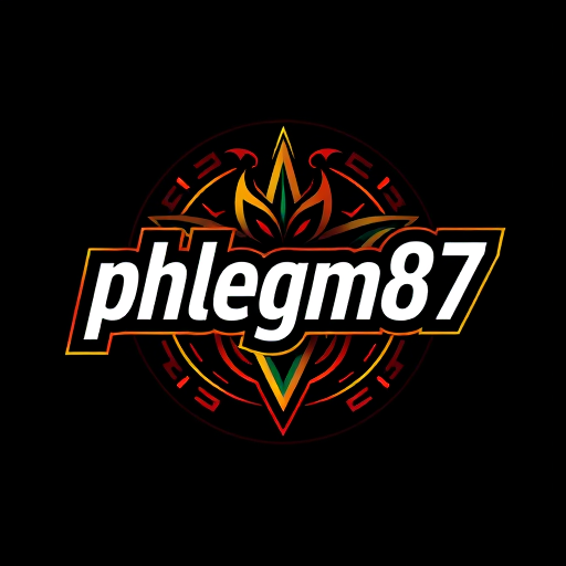 Professional logo design. Это лого phlegm87 Оставь тоже начертание и стиль буквы g. Так же оставь 87 в круге. Но сделай надпись более жирной, современной. Мне нужно все это в 2х форматах - в формате svg и формате png без фона. Возьми в качестве референса шрифт Joker и доработай его под то, что я прошу